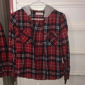 Windsor Red White and Blue hooded flannel